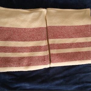 West Elm 2 zip off euro shams - maritime stripe red